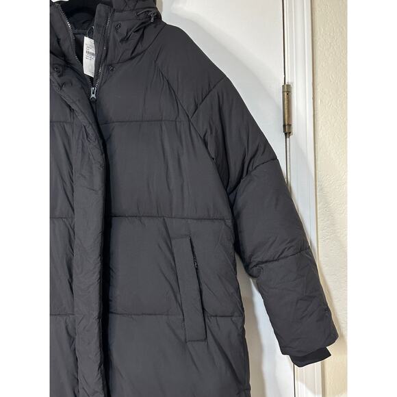 Levi's Water Resistant Side Zip Maxi Puffer Coat Black Medium NWT Side Zip Vents - Picture 5 of 16